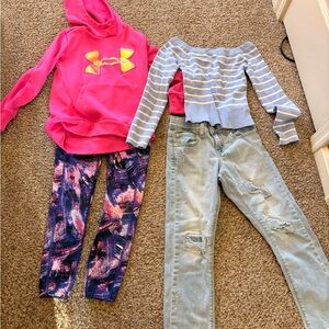 Multiples Pink Hoodie and Blue Outfit Set